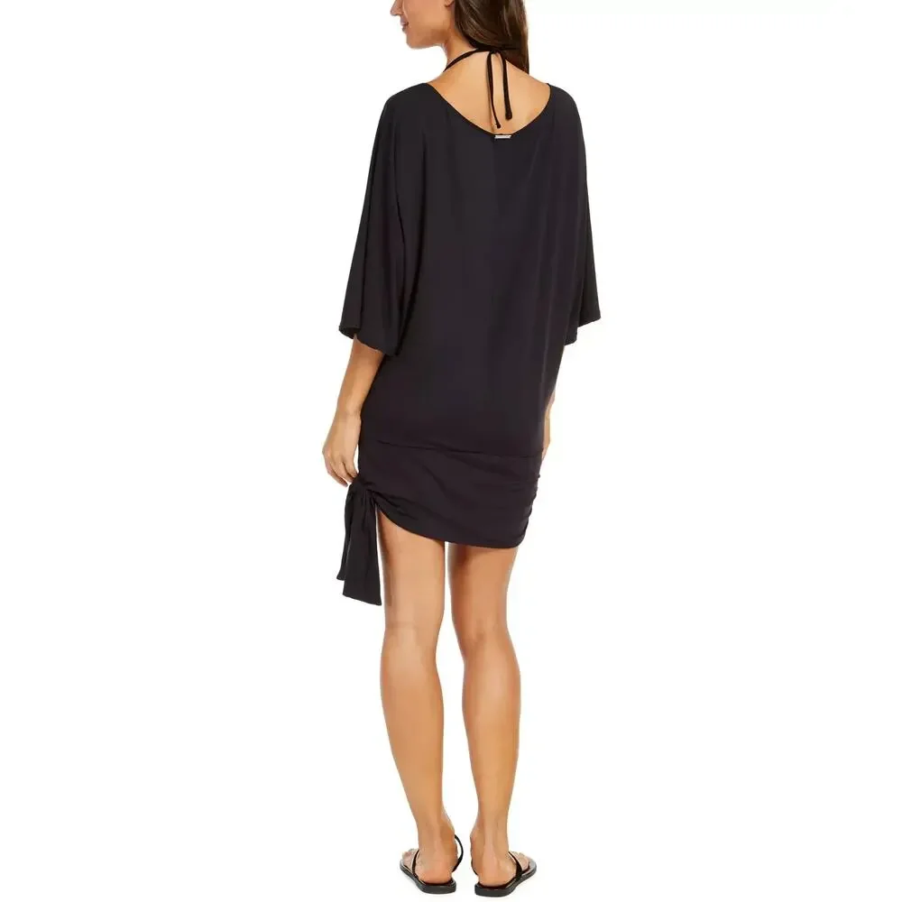MICHAEL Michael Kors Women's Side-Tie Swim Cover-Up Black Size M 0536 - Picture 2 of 3